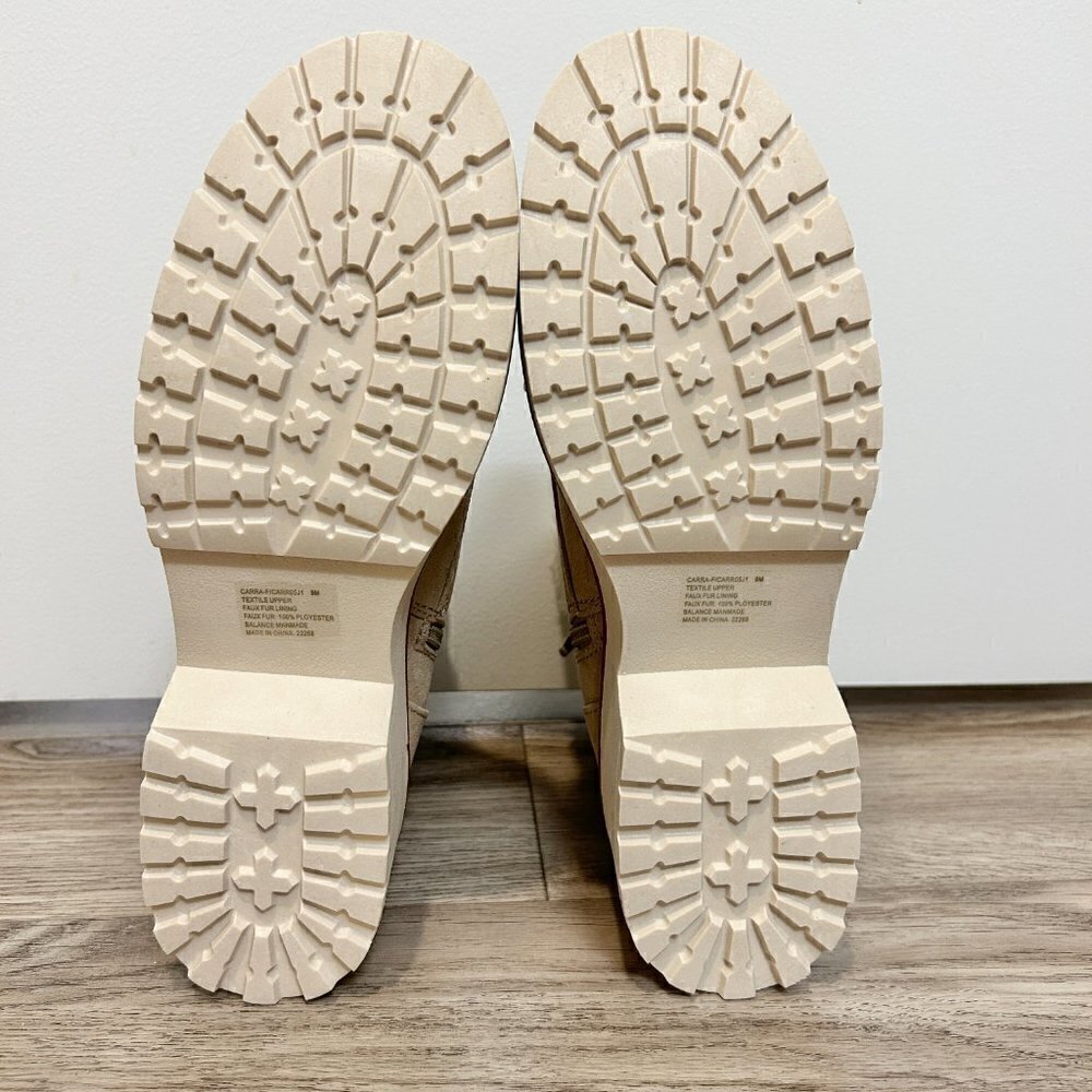 Madden Girl Carraf Hiker Boot Faux Fur Sand Beige Size 9 BRAND NEW - Picture 11 of 12
